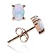 Rose Gold Vermeil (24k Gold over Sterling Silver) Fiery Created White Opal Stone oval Earrings