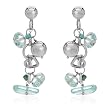 Made in Italy Nice Heart Earrings With Simulated gems and Turquoises Crafted in 925 Sterling silver. Total item weight 17.5g Length 55mm