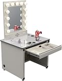 Broadway Lighted Vanity Desk 36'' x 30 - Gloss White