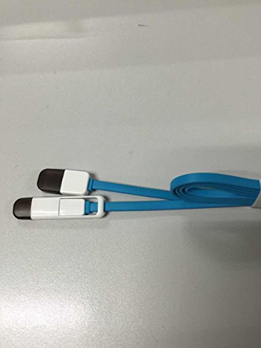 2 in 1 Charging Cord & Data Cable with Micro and Lightning Connectors. Flat cable design. Rapid charge and data sync - Cell Phone Smartphone two in one charger cable- 8 pin lightning / Micro to usb- Data Cable 3.3 feet for Apple iPhone iPhone 6 / 6 Plus, iPhone 5 / 5S / 5C, iPad Mini, iPad Air, iPod touch 5, iPod Nano 7 , Samsung, HTC, Motorola, Nexus, Nokia, LG, HP, Sony, Blackberry and more (BLUE)