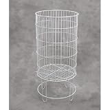 Wire Round Dump Bin - 15'' Dia. (White)