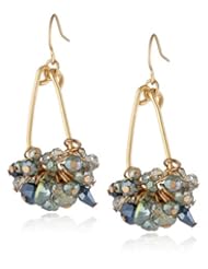 Kenneth Cole New York "Woven" Facetted Shaky Bead Teardrop Earrings
