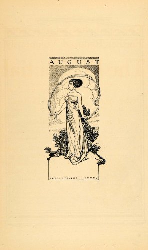 1909 Print Fred Stearns August Lady Art Nouveau Woman - Original Halftone Print