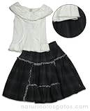 Jottum Brown Skirt Ivory Top 2pc. Set