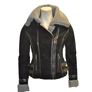 woman leather shearling aviator jacket-womans leather jackets