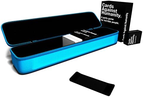 N cased - BUNDLE | 8 pcs set | Large Hard Case for C. A. H. Card Game | Fits the Main Game + All 6 Expansions. Includes 5 Moveable Dividers. Fits about 1400 Cards. (Blue)