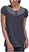 IZOD Women's Bohemian Smocked Short Sleeve Top