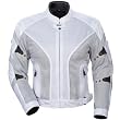 Cortech LRX Air Women's Textile Sports Bike Motorcycle Jacket w/ Free B&F Heart Sticker Bundle - White