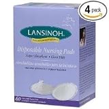 Lansinoh Disposable Nursing Pads, 60-count Boxes (Pack of 4)