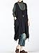 Mordenmiss Women's Autumn Vest Dress Pull-Up Hem Linen Top with Pockets XL (Black)