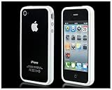 Bumper Frame Case Metal Buttons for Apple iPhone 4 4G White
