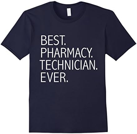 Men's Best Pharmacy Technician Ever Funny T-shirt Graduations  Large Navy