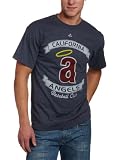 MLB Men's California Angels Cooperstown Legendary Victory Short Sleeve Basic Tee (Navy Heather, Medium)