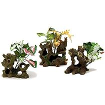 PETCO Branch with Silk Plant Aquarium Ornament