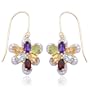 18k Yellow Gold Plated Sterling Silver Multi-Gemstone and Diamond Accent Butterfly Earrings