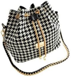 Women Bohemia White &amp; Black Canvas Handbag Shoulder Bags Purse PU Leather Ladies Messenger Hobo Bag