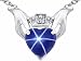 2.05 cttw 925 Sterling Silver Heart Claddagh Pendant With Created Star Sapphire