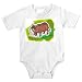 41ZO8S8DfdL. SL75  Onesie with background, feeding, cow, grass, animal, horns