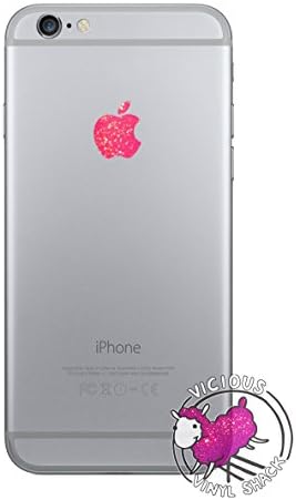 Pink Sparkles Color Changer for Apple iPhone 6 Logo Vinyl Sticker Decal Glitter Shiny