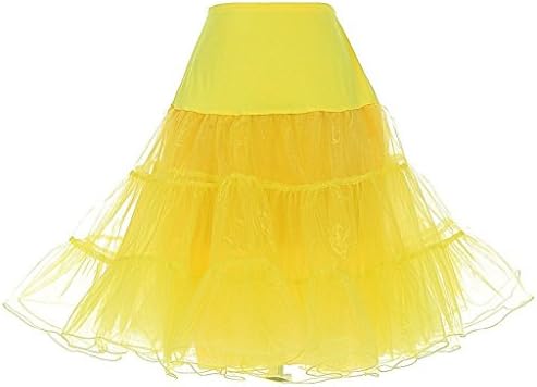 Coco Dress Women's Vintage Rockabilly Petticoat Skirt Tutu 1950s Underskirt Size 12 Yellow