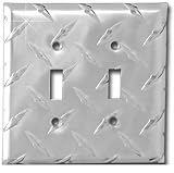Diamond Life MC2TG.D Formula 1Wall Plate XL Double Toggle Switch 5 H x 5 W Diamond Plate - Case of 25