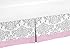 Pink and Gray Elizabeth Queen Bed Skirt for Childrens Teen Bedding Sets by Sweet Jojo Designs