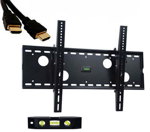 VideoSecu tilt wall mounts for SHARP plasma LCD TV flat panel monitor 37 40 42 45 46 52 60 62 inch LC376DU LC37AD1E LC37AD5E LC40C37U LC42A63M LC42BT10U LC45GD5E LC46D64U LC52D64 LC60C46U LC62C42U HDTV with free 7ft HDMI cable and 6 3-Axis Magnetic Bubble Level C83