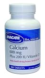 Invacare Calcium 600 mg with D (Carbonate) Tablets Case of 24
