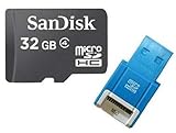 SanDisk 32GB 32G microSD microSDHC SD SDHC Card Class 4 C4 with SD Adapter  ....