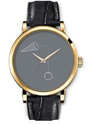 SPRAWL Aanalog Fashion Series Gold Ladies Watches of Genuine Black Leather Strap,Unique Wrist Watch for Women Girls Designed with Ice Cream Cone