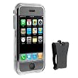 Apple iPhone 1st Gen (NOT for iPhone 3G) Transparent Smoke Crystal Snap On Cover Case with Belt Clip