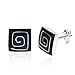 Chuvora Small Sterling Silver Black Resin Square