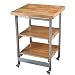 Oasis Concepts Stainless Steel/Wood Folding Kitchen Island, Natural