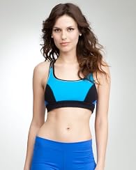 Power Blue Colorblock Bra - BEBE SPORT