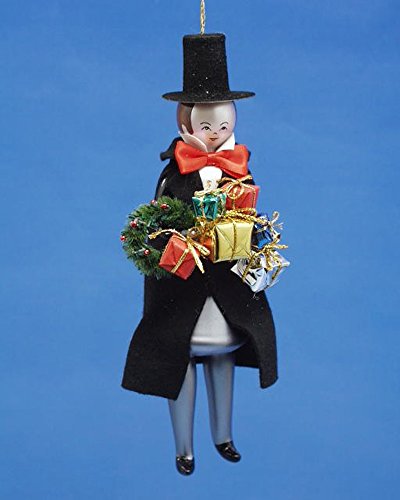De Carlini Man with Gifts Italian Muthblown Glass Christmas Ornament