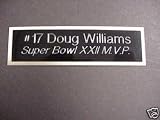 Redskins Doug Williams Engraved Super Bowl XXII MVP Name Plate