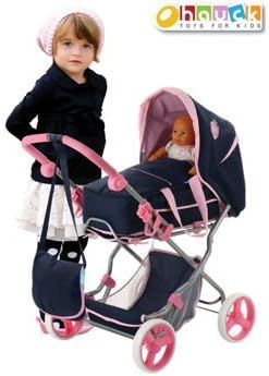 Classic Navy Doll Julia Pram Baby Doll Stroller With Accessories
