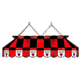Imperial Chicago Bulls Licensed 40-Inch Rectangular Stained Glass Billiard Table Light