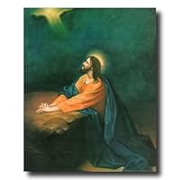 Jesus Christ In Robe At Gethsemane Religious Picture Art Print