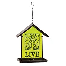 Glass Hanging Bird Feeder - Peridot