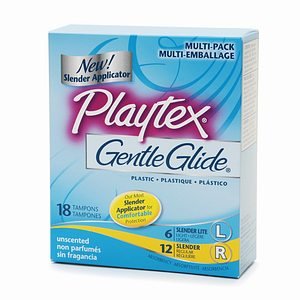 Playtex Gentle Glide Playtex Gentle Glide Tampons, Unscented, Slender Multi-Pack 18 ct (Quantity of 5)