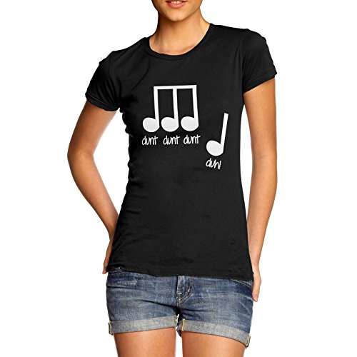 Women Cotton Novelty Funny Music Note Print T-Shirt
