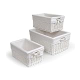 Badger Basket Three Basket Set, White Badger Basket Three Basket Set, White