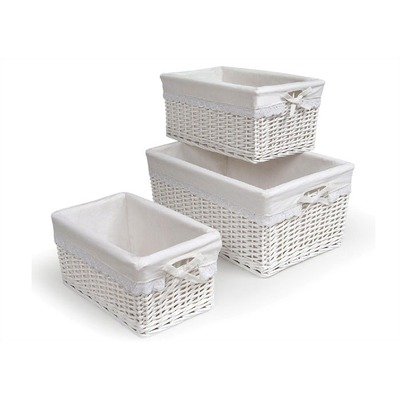 Badger Basket Three Basket Set, White