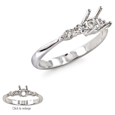 0.25 CT TW ROUND ENGAGEMENT STYLE RING SETTING MADE IN 18K WHITE GOLD