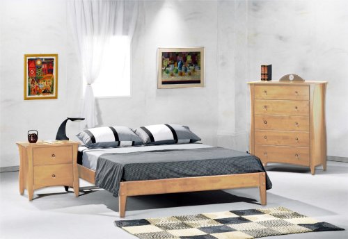 Basic Eastern King Bedroom Set w/ Natural Finish