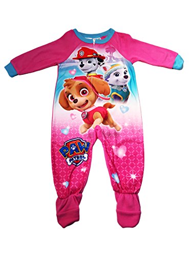 Paw Patrol Sky, Everest, and Marshall Little Girls Footed Blanket Sleeper Pajama (3T)