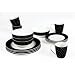 Twinkle 16 Piece Porcelain Dinner Set in Black