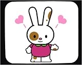 Mouse Pad with heart, bunny, rabbit, animal, hare, love