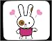 Mouse Pad with heart, bunny, rabbit, animal, hare, love